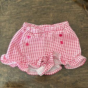 Juicy Couture Girls Pink Gingham Ruffle Shorts